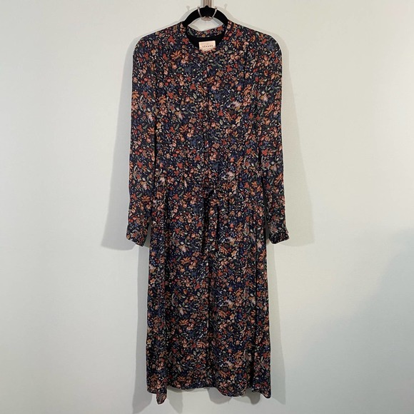 Sezane Dresses & Skirts - Sezane Women's Navy Dark Floral Clemence Midi Dress Size 36